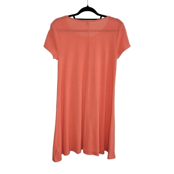 Old Navy Linen Blend Short Sleeve Flowy Swing Dress Women's Size M Coral Orange - Picture 2 of 5
